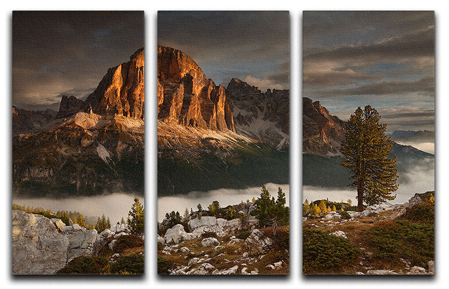 Tofana De Rozes 3 Split Panel Canvas Print showcasing a stunning landscape design across three panels.